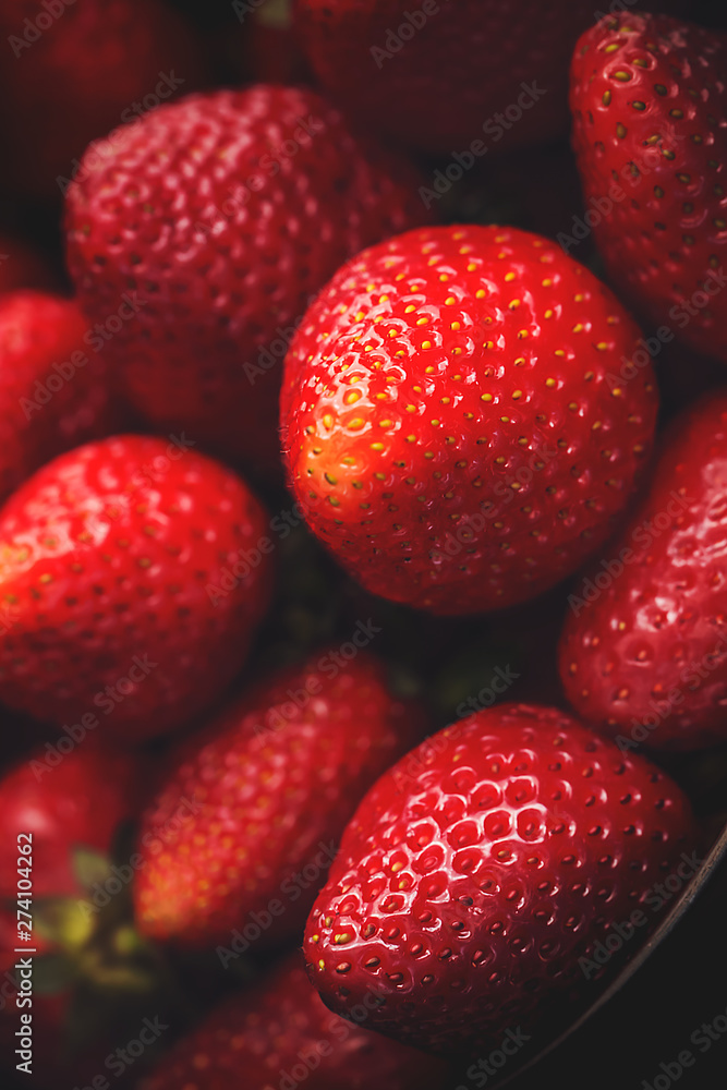Red Strawberry on the dark background Red Strawberry on the dark background