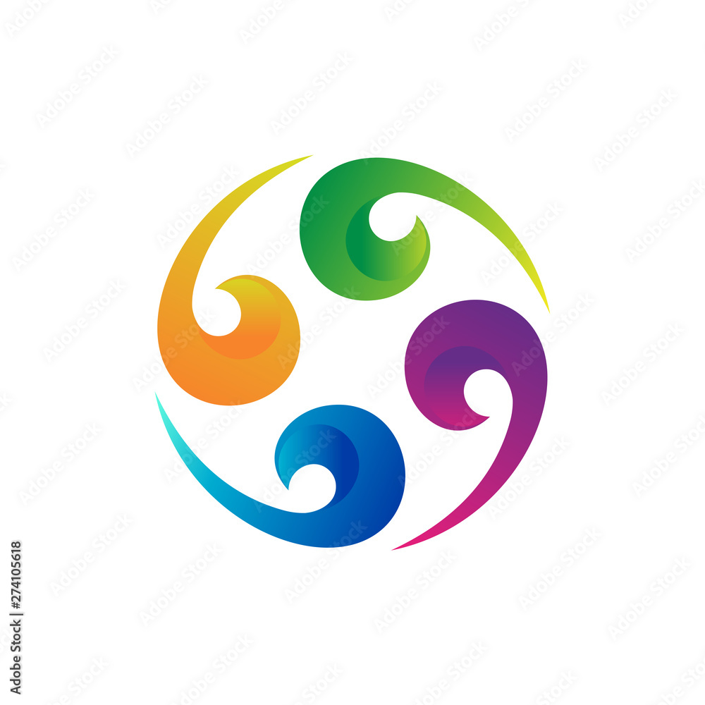 Abstract mark logo design of circular colorful waves Abstract mark logo design of circular colorful waves
