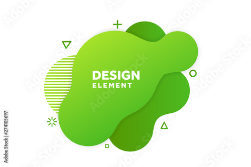 Unique abstract graphic elements. Eco banner with a gradient shape. Design template for presentation or flyer. Abstract forms green dynamic composition. Minimal mesh background. Modern style vector