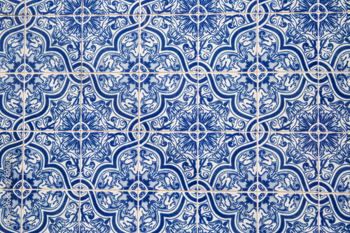 Traditional ornate portuguese decorative tiles azulejos