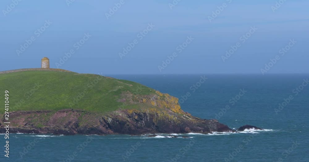 Observation tower Atlantic coast Capel Island Knockadoon Cork Ireland Observation tower Atlantic coast Capel Island Knockadoon Cork Ireland