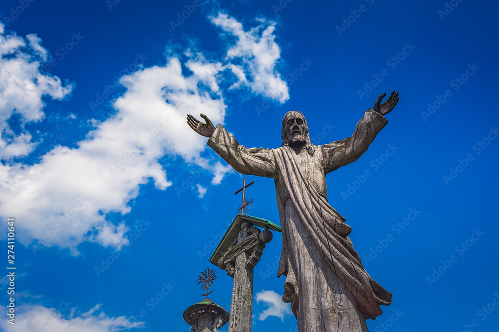 Obraz premium Landscape of Hill of crosses, Kryziu kalnas, Lithuania