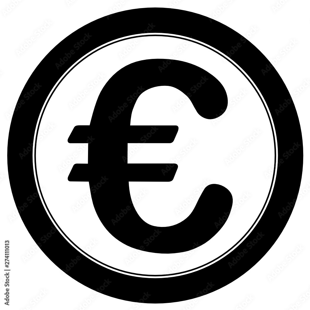 Euro icon in round circle - vector. Euro icon in round circle - vector.