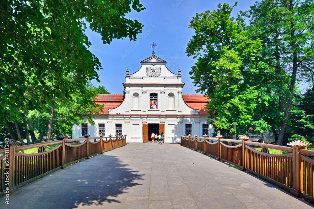Church of St. John of Nepomuk (Church On the Water) in Zwierzyniec, Roztocze region, Poland.