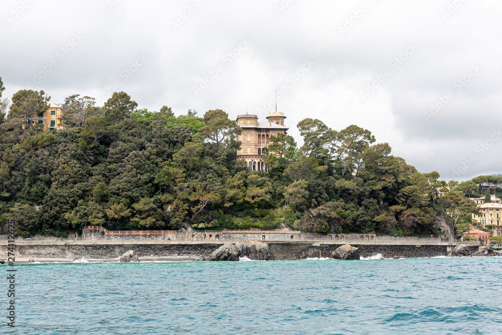 Naklejka premium Small city from the sea