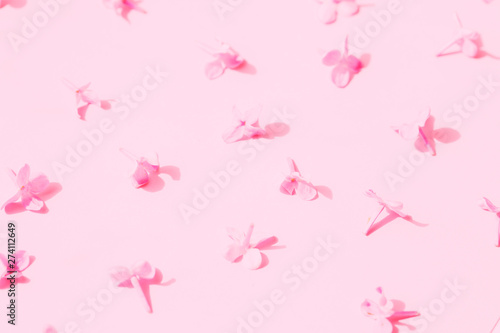 Lilac blossom flowers pattern in pink colors.