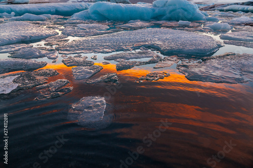 Jokulsarlon glacier lagoon, Vatnatjokull glacier, Southern Iceland, Iceland, Europe