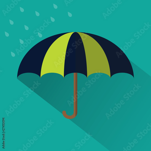 Blue and Green Flat Design Umbrella 