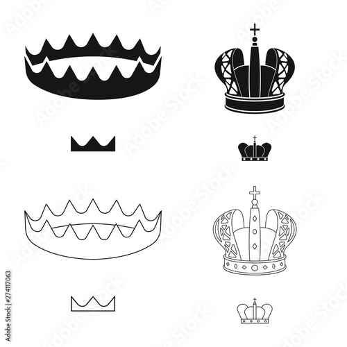 Vector design of medieval and nobility sign. Collection of medieval and monarchy stock symbol for web.
