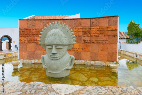Colombia Guatavita sculpture Cacique of Guatavita sculpture and fountain