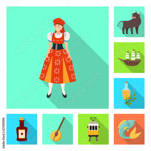 Vector design of and historic symbol. Set of and country stock symbol for web.