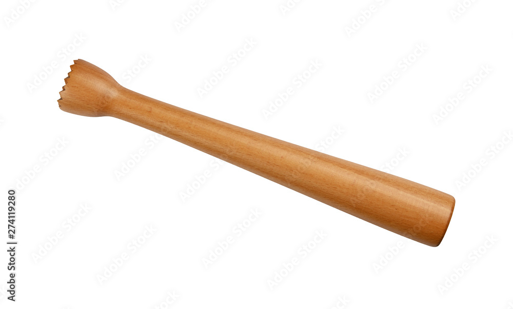 Wooden muddler isolated on white Wooden muddler isolated on white