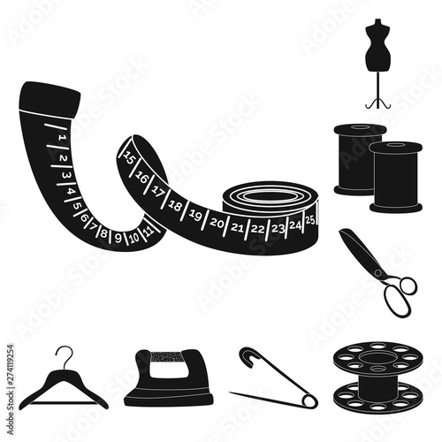 Vector illustration of studio and industry icon. Collection of studio and sewing stock vector illustration.