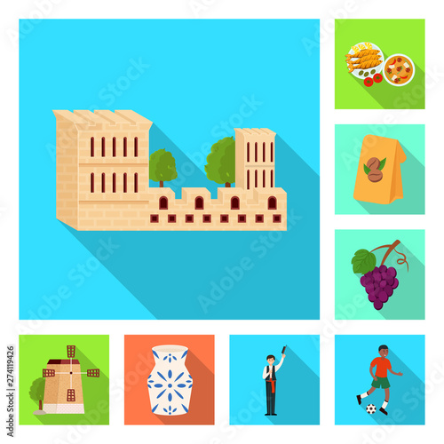 Isolated object of and historic sign. Collection of and country vector icon for stock.