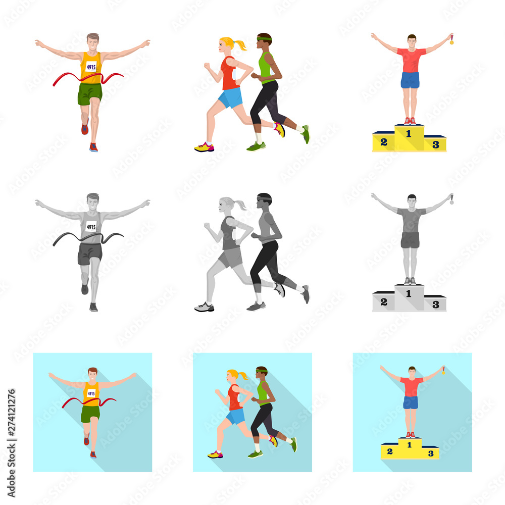 Vector illustration of sport and winner icon. Collection of sport and fitness stock vector illustration.