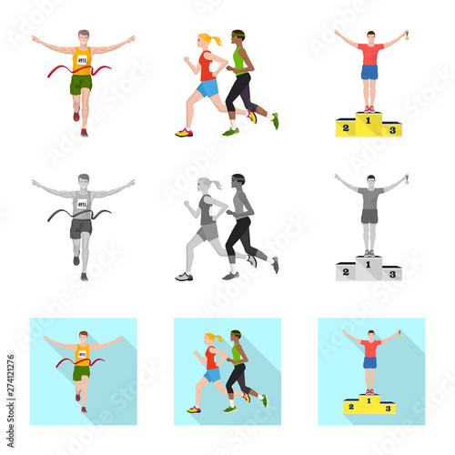 Vector illustration of sport and winner icon. Collection of sport and fitness stock vector illustration.