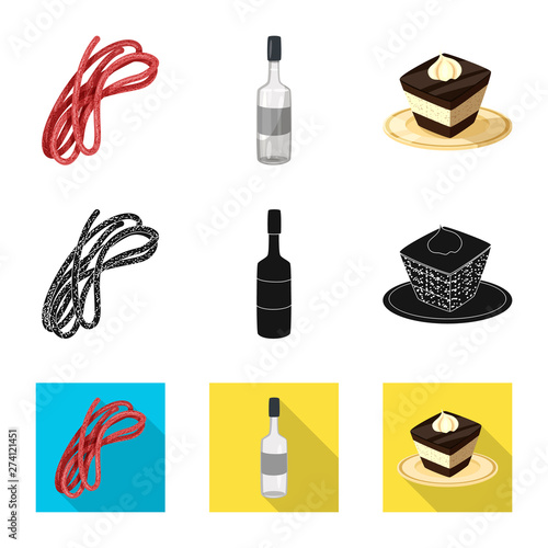 Vector illustration of traditional and tour symbol. Set of traditional and landmarks vector icon for stock.