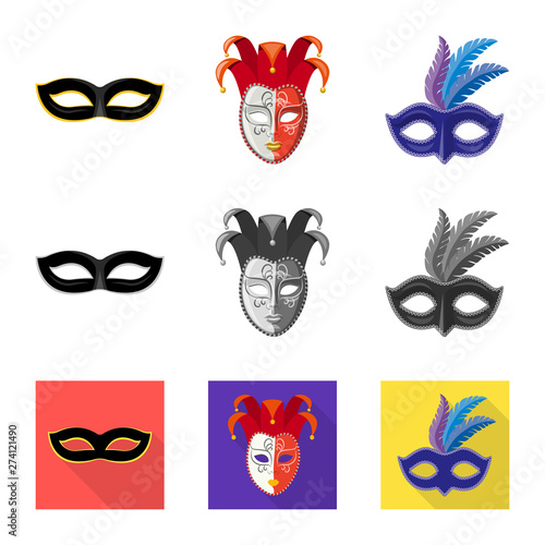 Vector illustration of luxury and celebration icon. Collection of luxury and hide vector icon for stock.