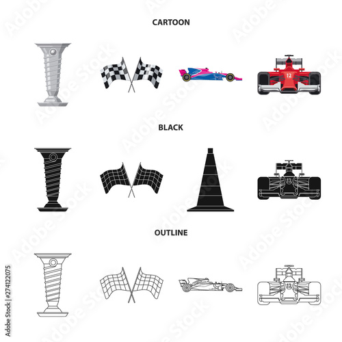 Vector design of car and rally logo. Collection of car and race stock vector illustration.