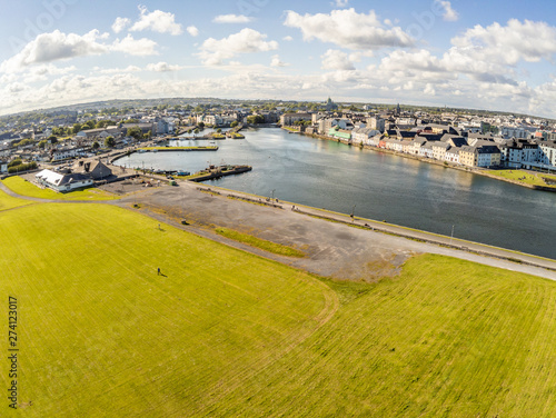 Aerial view Galway Pier and Corrib river