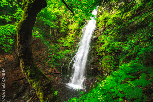 Karlovsko pruskalo waterfall in Old River, Stara reka reserve, located at Central Balkan national park in Bulgaria