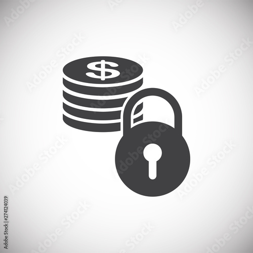 Money security related icon on background for graphic and web design. Simple illustration. Internet concept symbol for website button or mobile app.