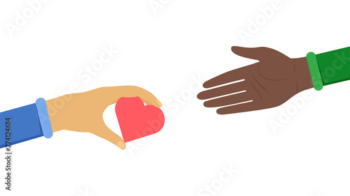 International cooperation symbol flat illustration