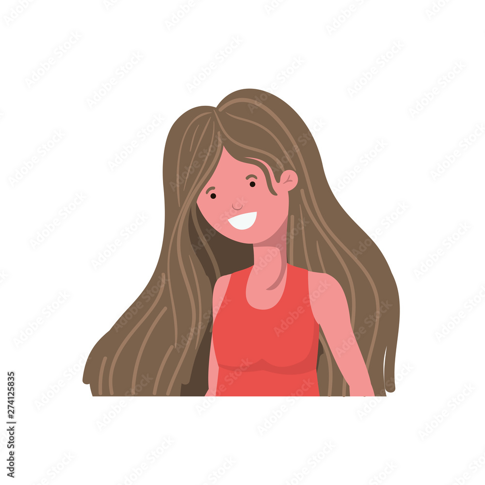 young woman in white background avatar character young woman in white background avatar character