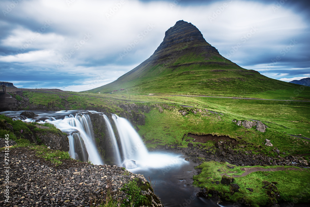 Kirkjufell mountain and waterfall