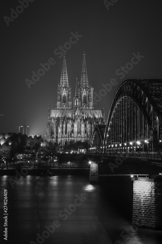 Cologne cathedral at night. 