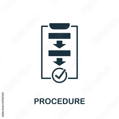 Procedure vector icon symbol. Creative sign from quality control icons collection. Filled flat Procedure icon for computer and mobile photo