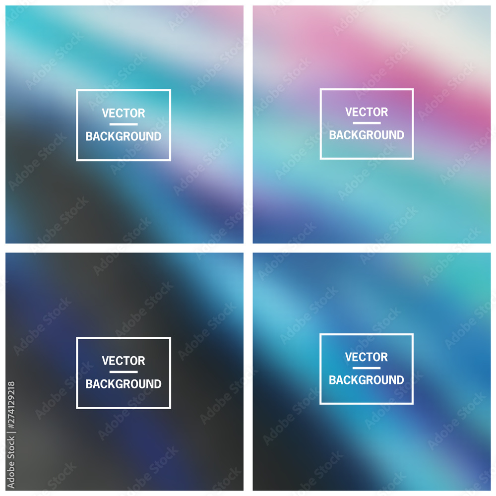 Abstract colorful blurred vector backgrounds. Elements for your website or presentation.