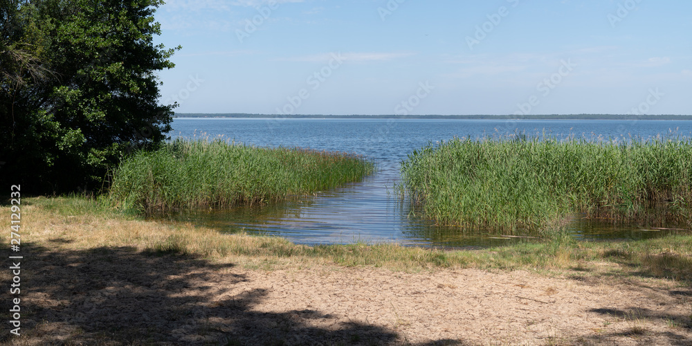 lacanau lake beach in Gironde Medoc France in web banner template