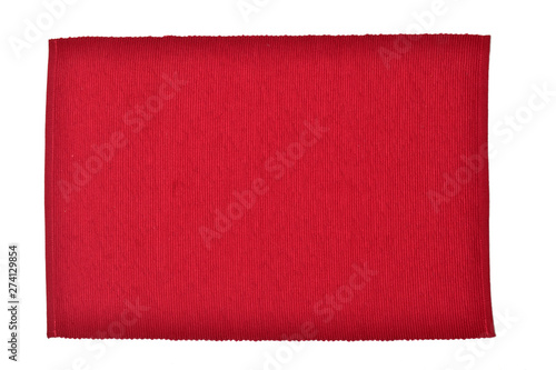 top view of cotton placemat isolated on white background
