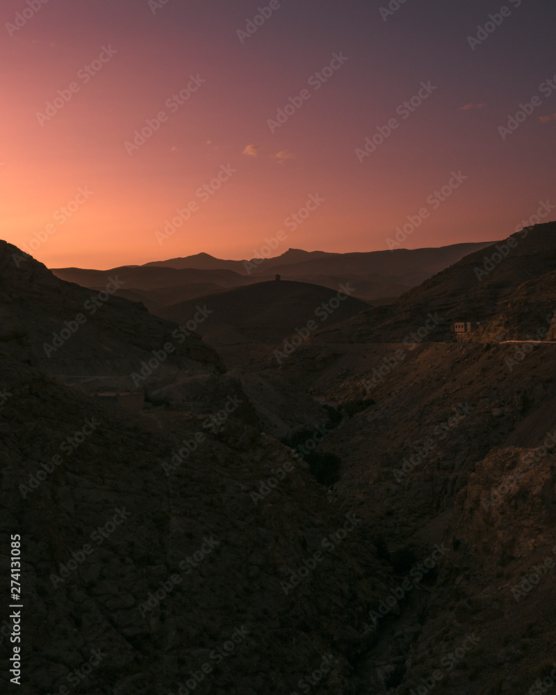 Valley of the desert in the middle atlas of Morocco
