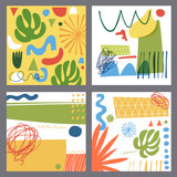 Abstract form and colors designs vector set 