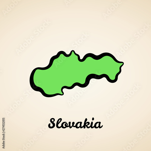 Canvas Print Slovakia - Outline Map