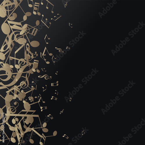 Abstract music festival advertising poster template with tunes.