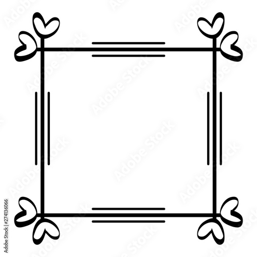 square frame with hearts decorative boho style