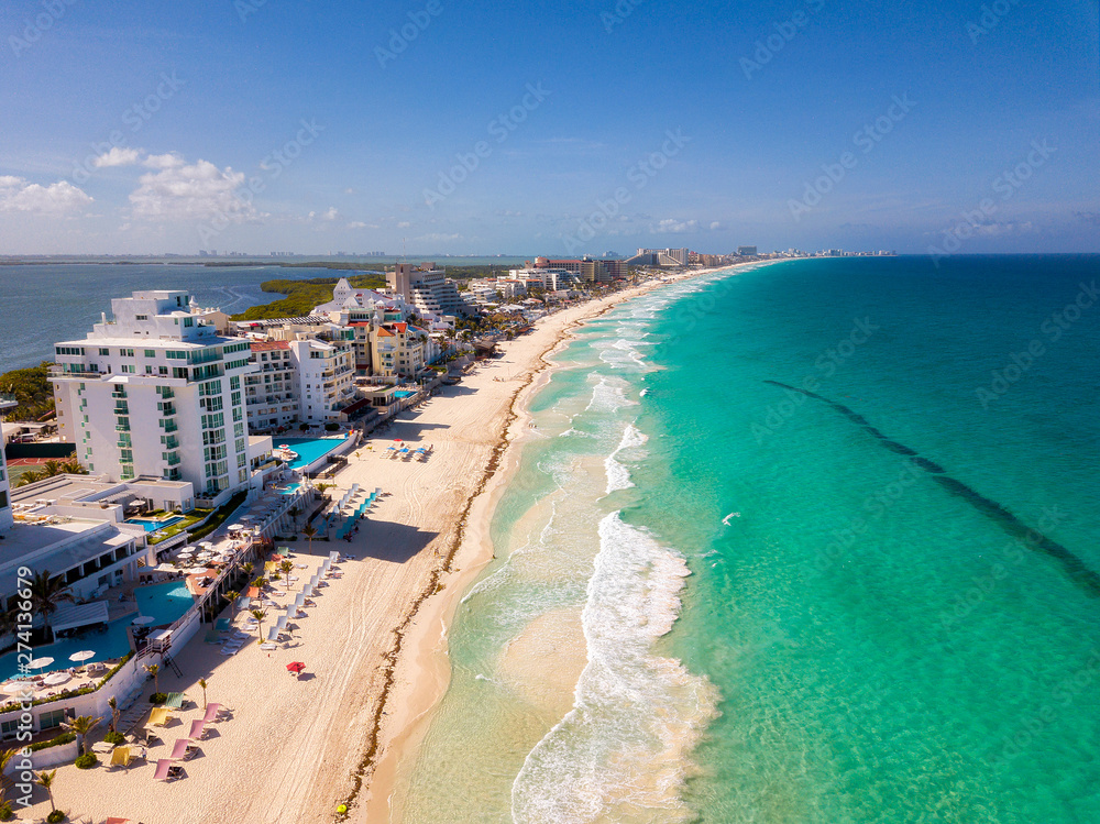 Fotografía aérea de Cancún, Quintana Roo (México)