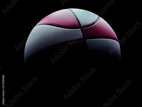 Pink and white basketball ball for women or men on black background. © Martin Piechotta