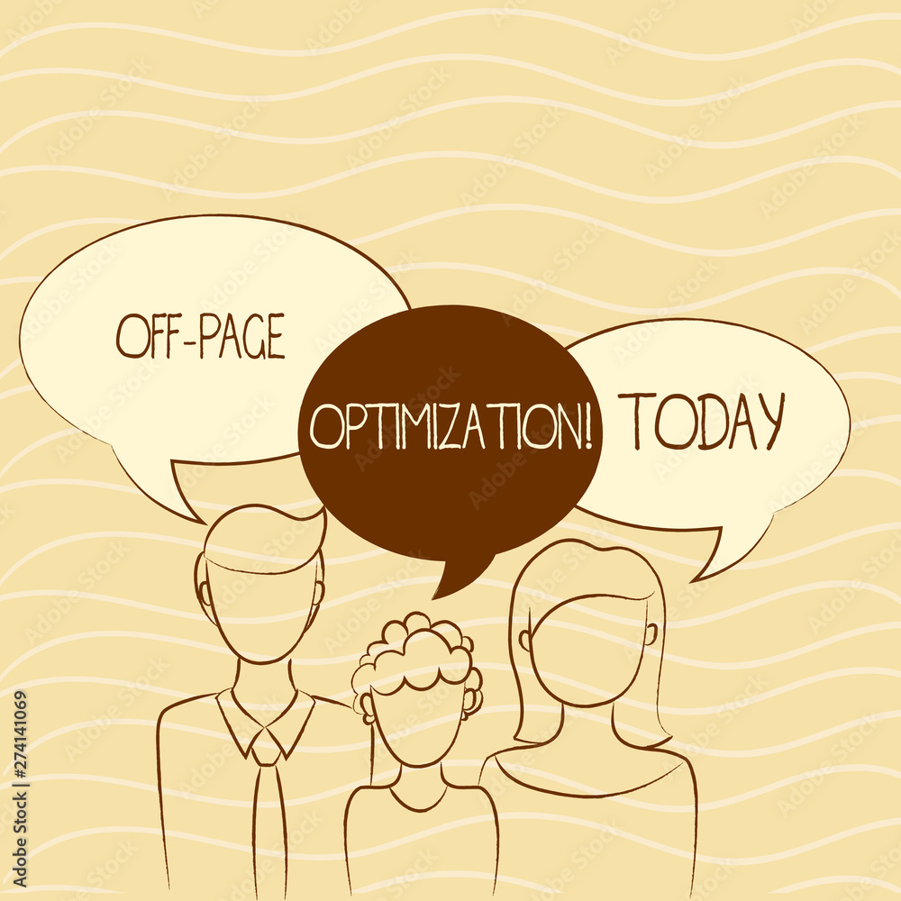 Writing note showing Off Page Optimization. Business concept for set of techniques to increase your website s is ranking Family of One Child Between Father and Mother Speech Bubble Writing note showing Off Page Optimization. Business concept for set of techniques to increase your website s is ranking Family of One Child Between Father and Mother Speech Bubble