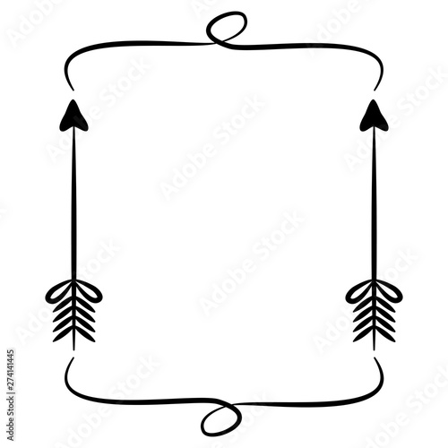square frame with indian arrows boho style