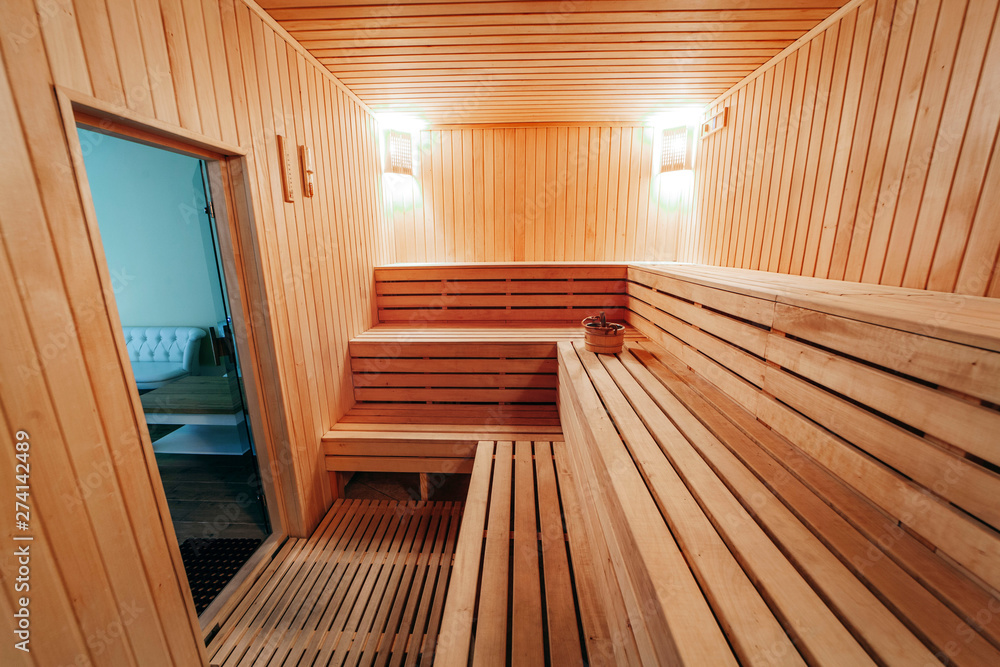 Interior View of Sauna Bath Interior View of Sauna Bath
