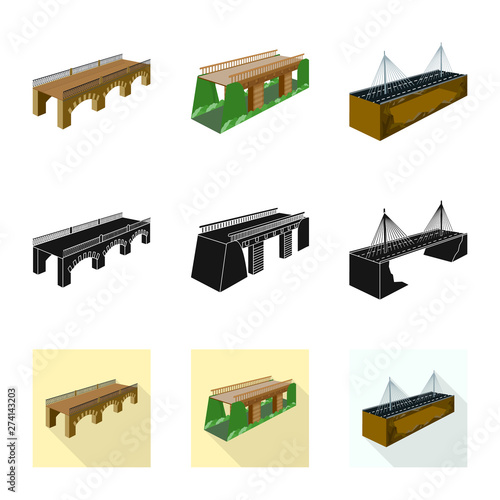 Vector illustration of connection and design logo. Collection of connection and side stock vector illustration.