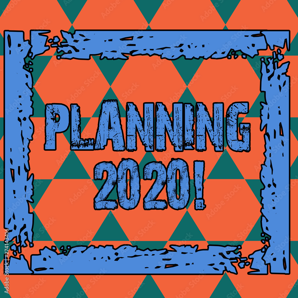 Conceptual hand writing showing Planning 2020. Concept meaning process of making plans for something next year Seamless Triangles Positioned Up and Down Forming Hexagon Shape
