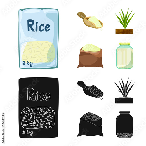 Vector illustration of crop and ecological logo. Collection of crop and cooking stock symbol for web.