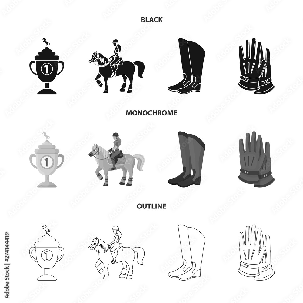 Vector design of equipment and riding logo. Set of equipment and competition vector icon for stock. Vector design of equipment and riding logo. Set of equipment and competition vector icon for stock.