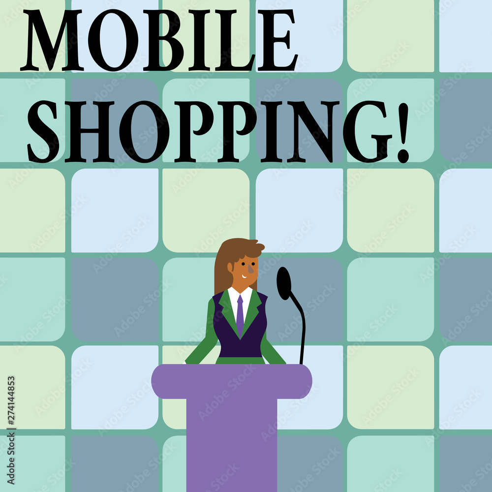 Conceptual hand writing showing Mobile Shopping. Concept meaning Buying Products Online Technological Purchase Wireless Sales Conceptual hand writing showing Mobile Shopping. Concept meaning Buying Products Online Technological Purchase Wireless Sales