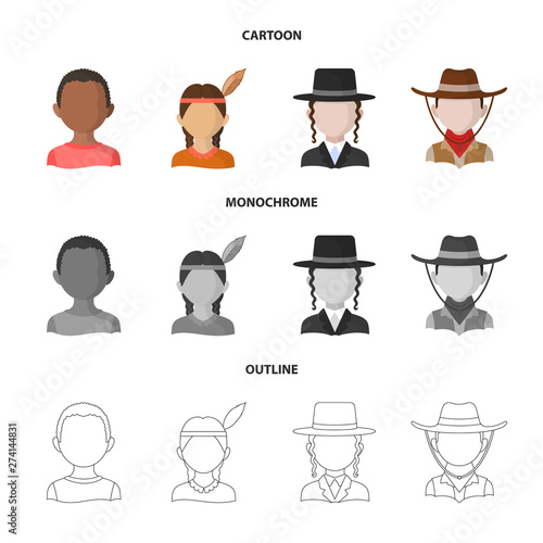 Isolated object of imitator and resident icon. Collection of imitator and culture stock vector illustration.